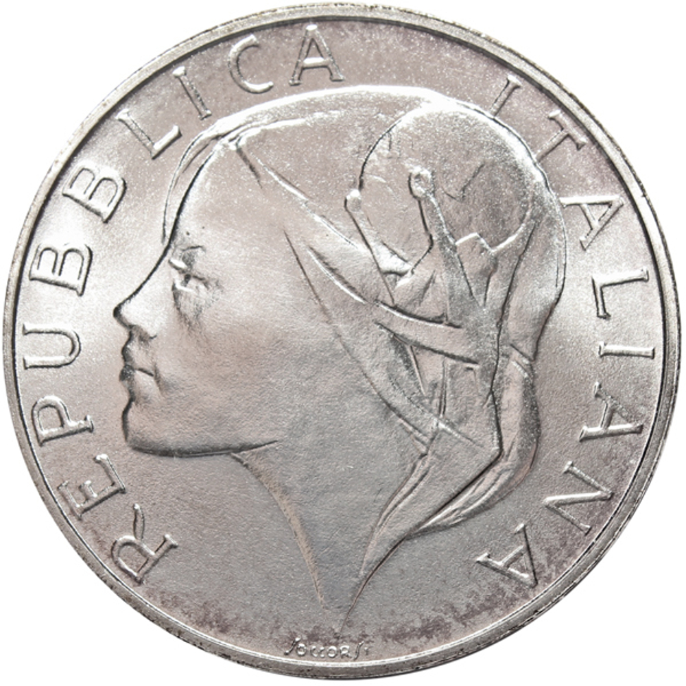 500 лир 1990 г. Италия. Чемпионат мира по футболу 1990 года. Серебро. UNC