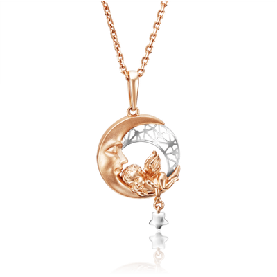 Подвеска «Ангелок» из комбинированного золота