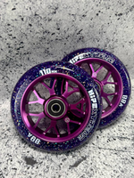 Набор колес HIPExtreme Neon Flakes 110*24 мм, фиолетовый