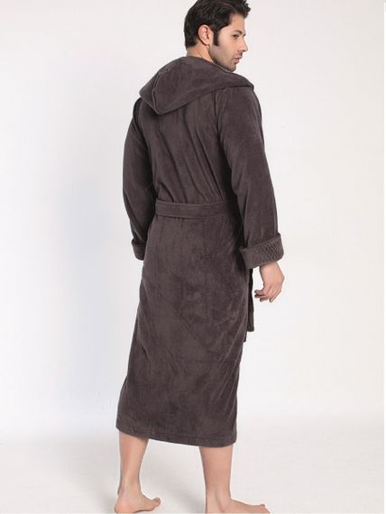 Халат мужской с капюшоном 2805 коричневый Nusa Турция