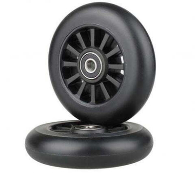 Колесо для трюкового самоката 100 мм с подшипниками ABEC 9, обод пластик (черный/черный, FWD805402-4)
