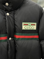 Мужской черный пуховик Gucci премиум класса