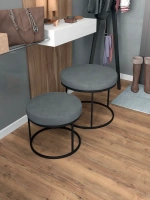 Комплект круглых банкеток - ЧСЕР - серое на черном