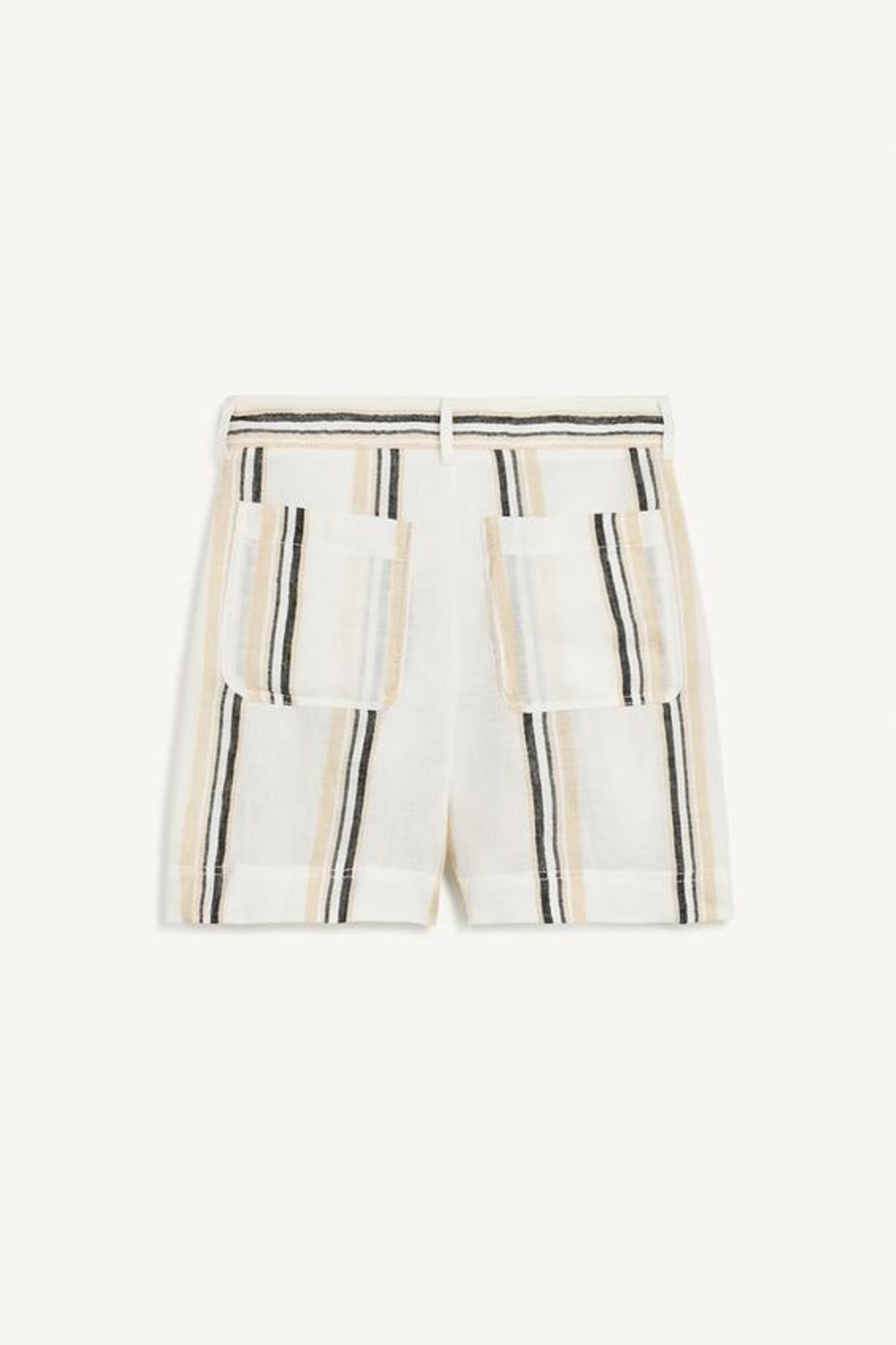 ZARA ШОРТЫ-БЕРМУДЫ ИЗ 100 % ЛЬНА, ЭКРЮ