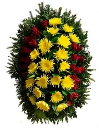 Траурный венок из живых цветов №22
