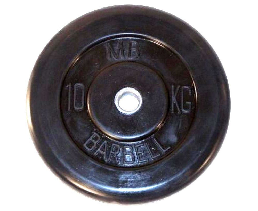 Диск обрезиненный BARBELL MB (металлическая втулка) 10 кг / диаметр 26 мм