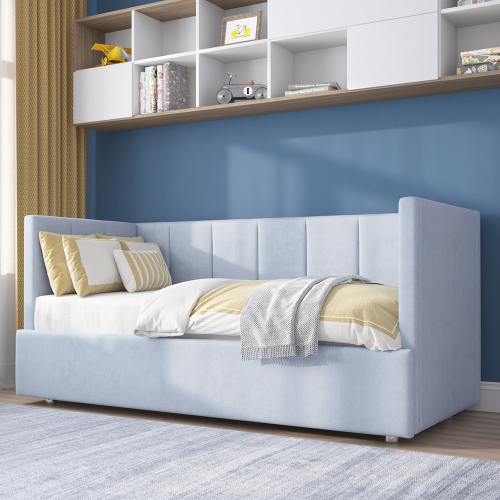 Кровать Квадра 2( QUADRA 2) (900*1900 (велюр TEDDY, 306)) ОСНОВАНИЕ ОТДЕЛЬНО БОРТИК ОТДЕЛЬНО  Корона