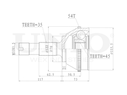 ШРУС внешний UNIO CVJ-20105