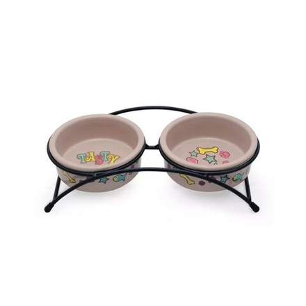 миска керамическая на подставке "Лакомка", 2*0,25л, triol