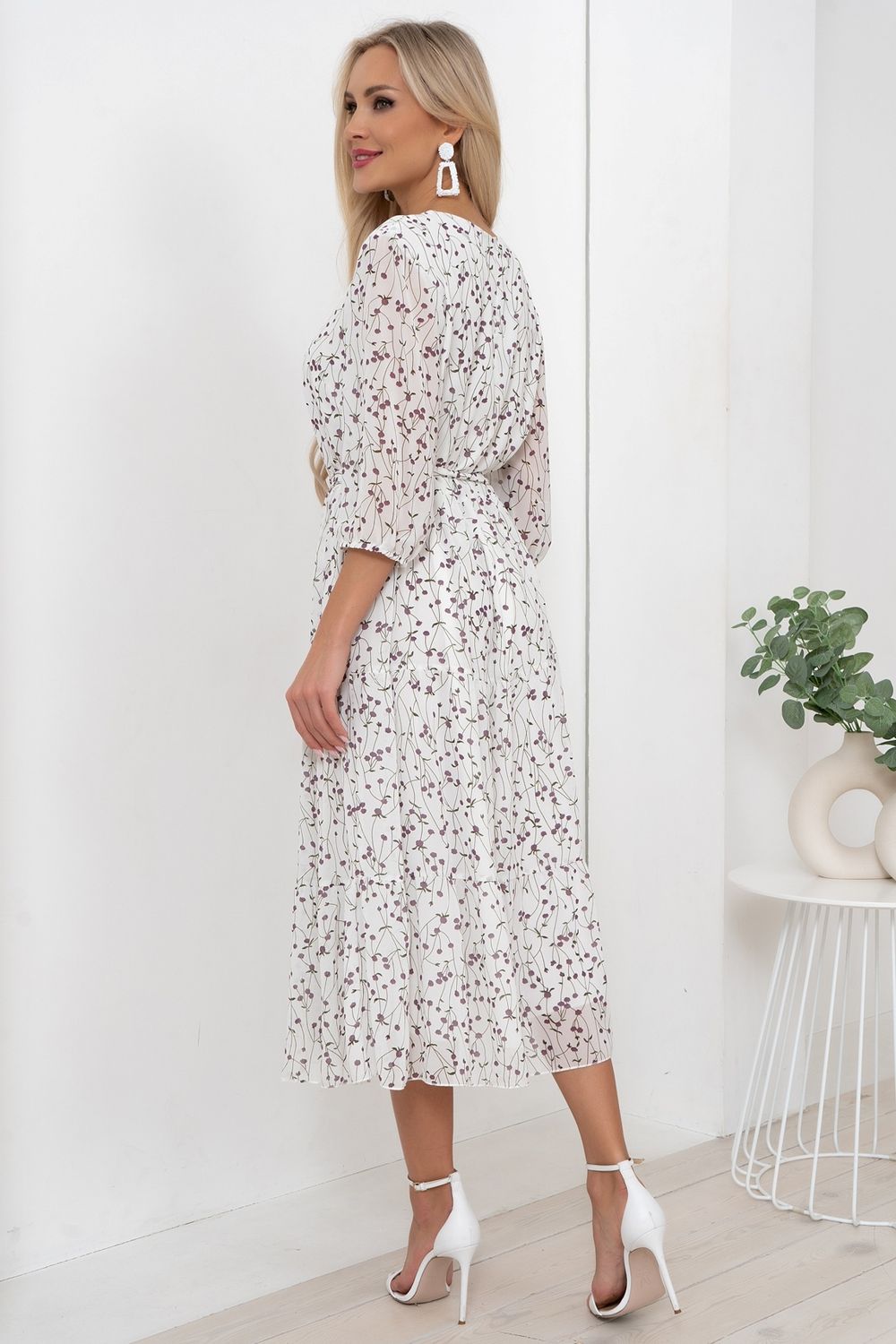 Платье Хелен (белый/принт)-52р-р Р11-1075/9 Nikol