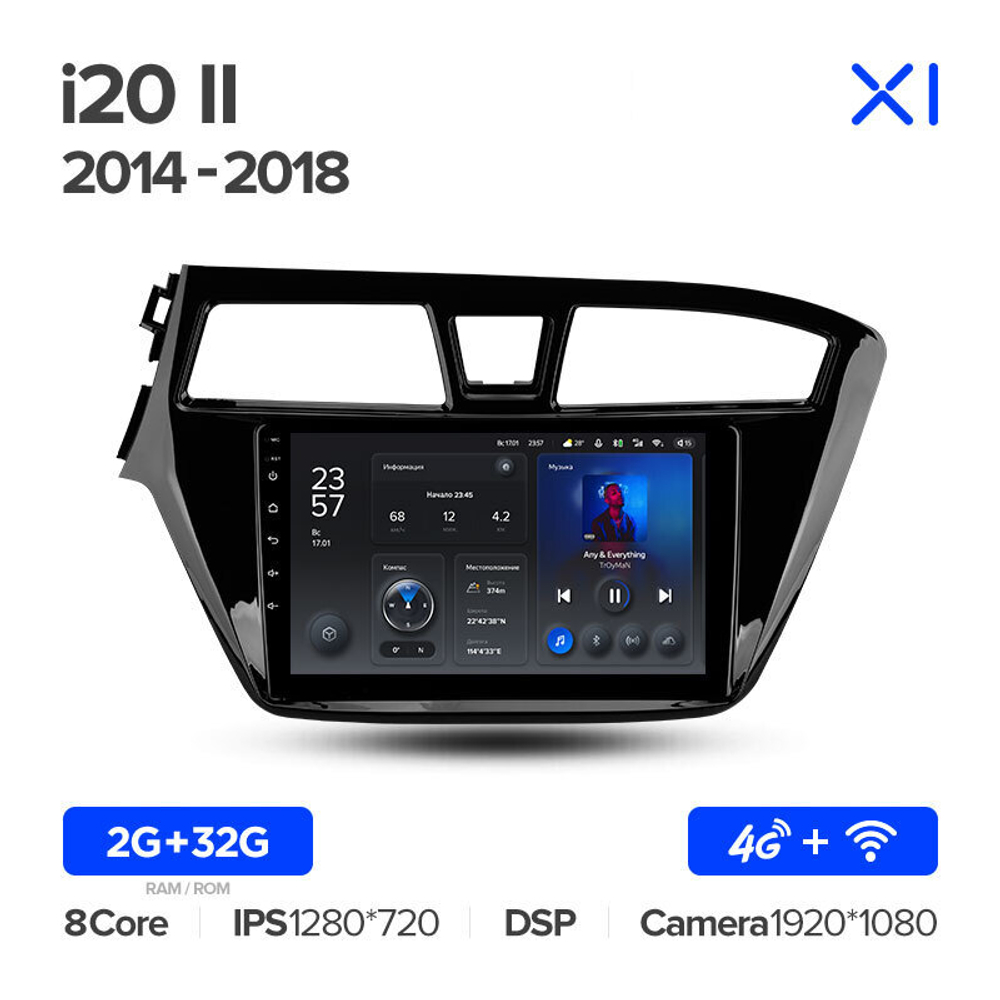 Teyes X1 9" для Hyundai i20 2014-2018