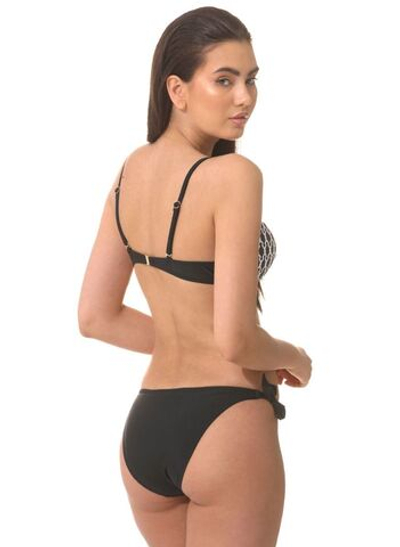 Раздельный купальник Caleidoscope: лиф пуш-ап и плавки на завязках (Размер: C/M) (Цвет: черный)