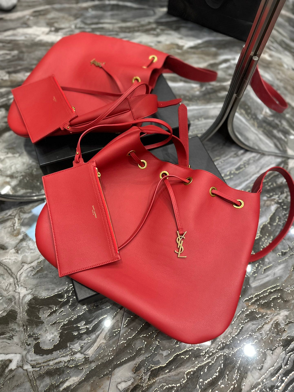 Saint Laurent Paris VII Large Flat Hobo Bag