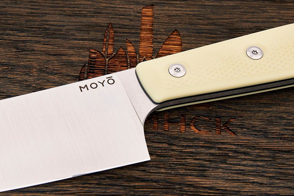 Нож кухонный MOYO Геликон пчак 175мм, сталь AR-RPM9, рукоять G10-extra слоновая кость
