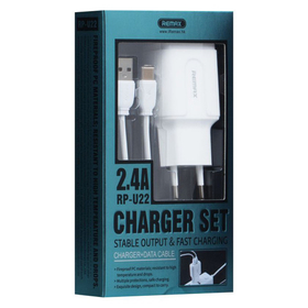 Сетевое зарядное устройство USB Remax RP-U22 (2A, 2 порта, кабель Type-C)