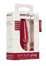 Красная анальная пробка для ношения Slim Butt Plug - 8,3 см.