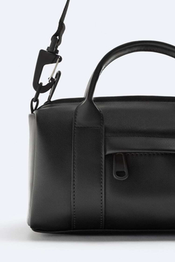 ZARA СУМКА-БОУЛИНГ ФОРМАТА МИНИ, ЧЕРНЫЙ