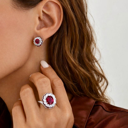 Серьги с Рубинами и Бриллиантами, E0119-0/4