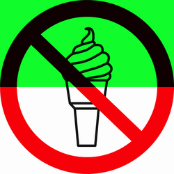 Р52 "Запрещается вход с мороженным"