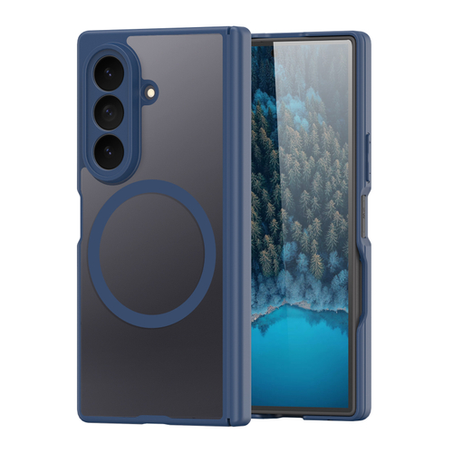 Усиленный чехол синего цвета с MagSafe для Samsung Galaxy Z Fold 8 Ultra, серия Expn Series Magnetic от Dux Ducis