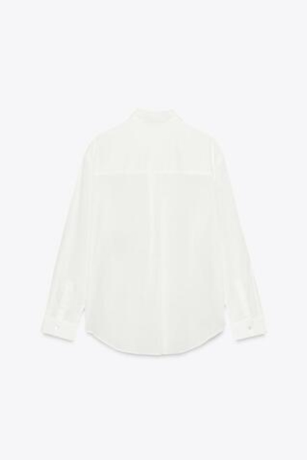 ZARA РУБАШКА С ВЫШИВКОЙ — ZW COLLECTION, БЕЛЫЙ