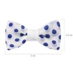 Заколки для волос НАБОР 4 шт., 5х2,5 см, зажим, с бантиком, синий, белый в горошек, MONTE VITA, 457108