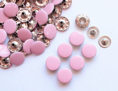 Кнопки Альфа (12,5 мм, уп.10 шт.). Светло-розовая