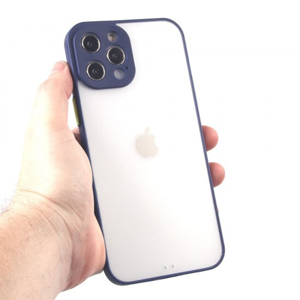 Чехол для iPhone 12 Pro Max, прозрачный, матовый, 0,5 мм, 012507 Синий