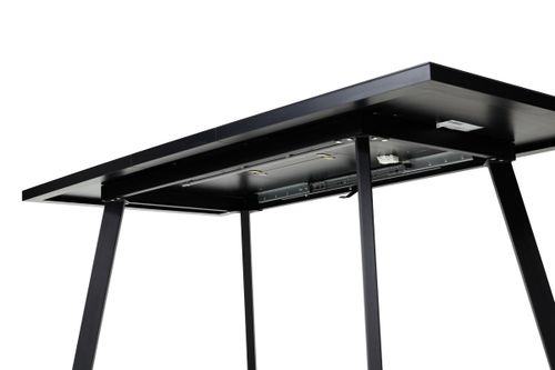 Стол ФИН 140 Черный, стекло/ Черный каркас