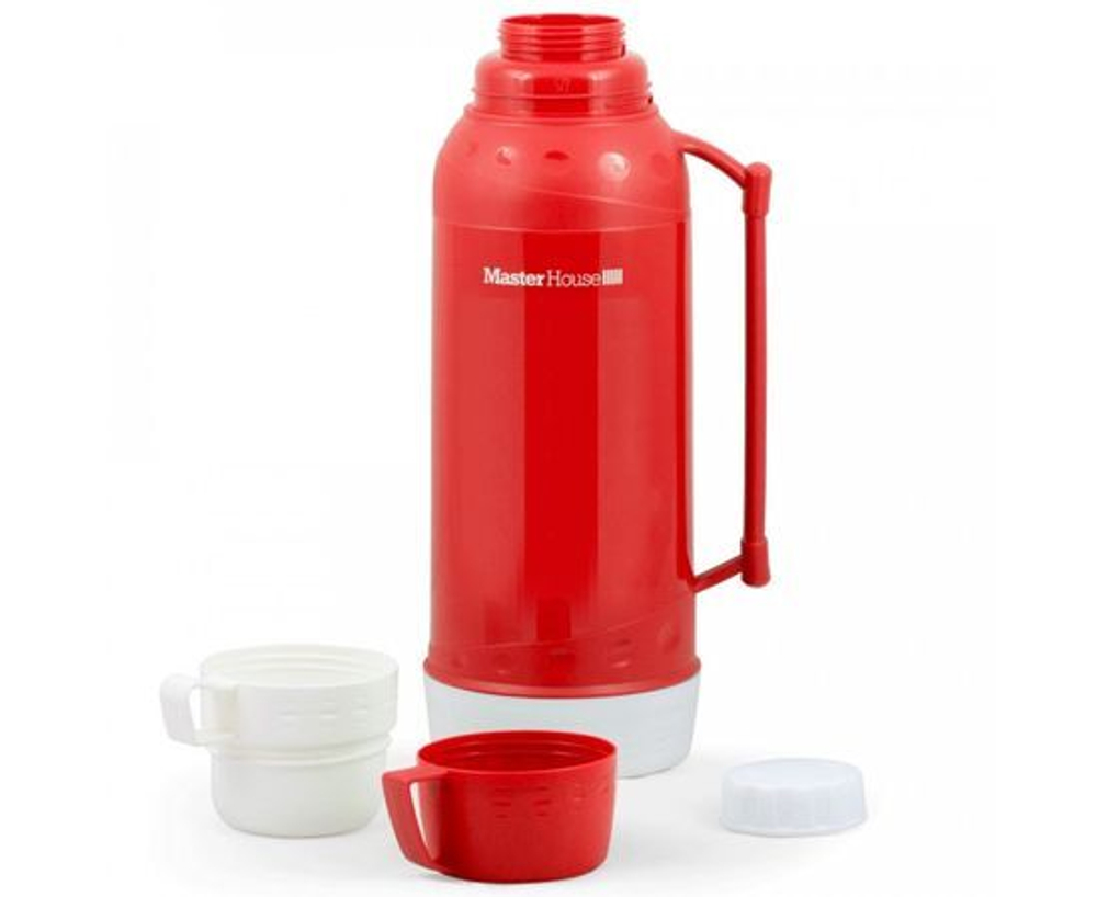 Термос со стеклянной колбой 2л Венеция Master House красный