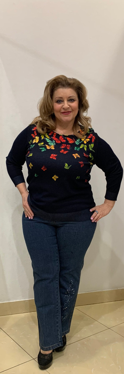 Укороченные  джинсы со стразами