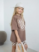 Летний костюм для девочки с велосипедками