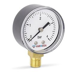 Манометр VARMEGA радиальный 50 мм, 4 бар, 1/4quot;, VMMT10-500402
