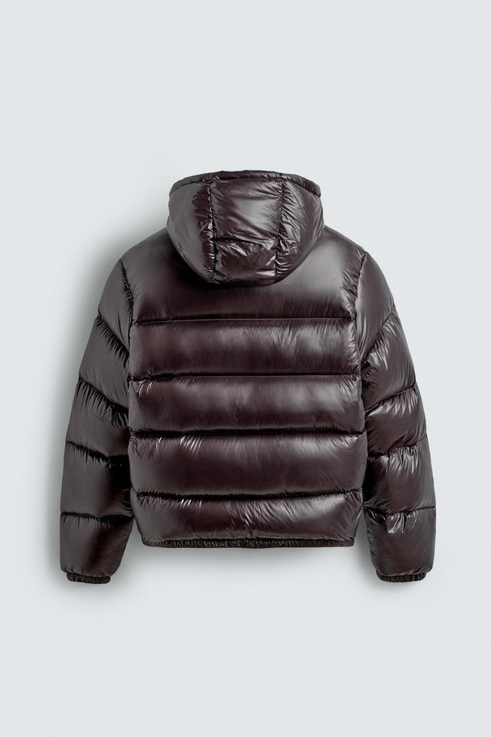 ZARA ПУХОВИК WATER-REPELLENT С НАПОЛНИТЕЛЕМ ИЗ 100% ПЕРА, КОРИЧНЕВЫЙ