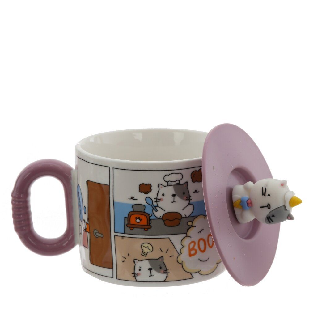 GAEM Кружка с крышкой, 400 мл, L14 W10 H12 см, 4в.