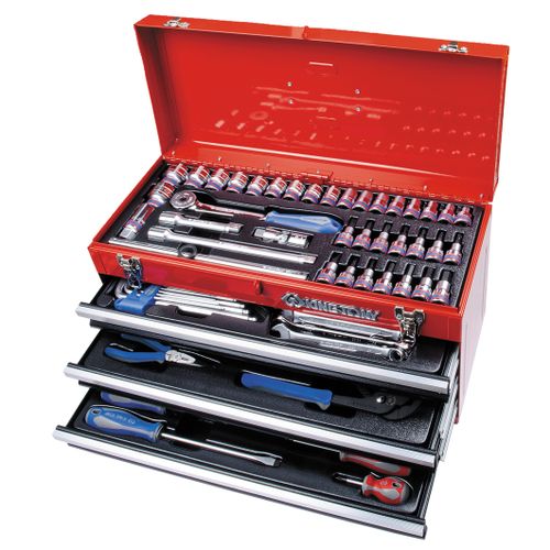 KING TONY (901-073MR) Набор инструментов универсальный, выдвижной ящик, 73 предмета