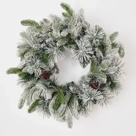 Рождественский венок заснеженный с шишками «Froid» (Литая +пвх) 60 см