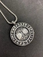 Славянская подвеска оберег Бог Перун на стальной цепочке