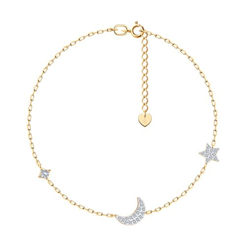 Браслет из золота с фианитами