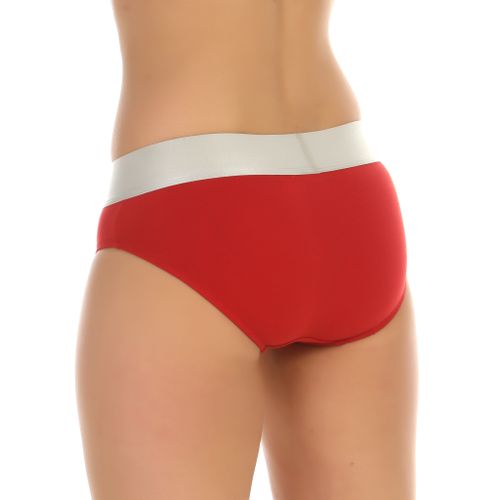 Женские трусы слипы красные с белыми буквами Calvin Klein Women Steel Red