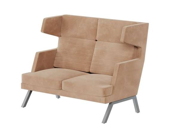 Алдо Диван двухместный высокий ALD-02 Timless 020/Металл Серый 1430*960*1180