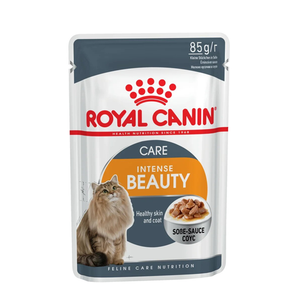 Уценка! Срок до 04.2024/ Пауч для кошек, Royal Canin Intense Beauty, с чувствительной кожей или проблемной шерстью, в возрасте от 1 года до 7 лет, в желе