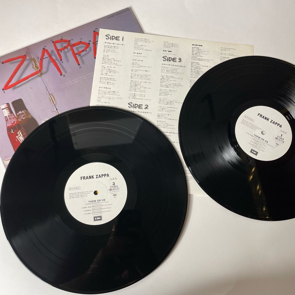 Винтажная виниловая пластинка LP Frank Zappa Them Or Us (Japan 1984) (No Obi) (Promo)