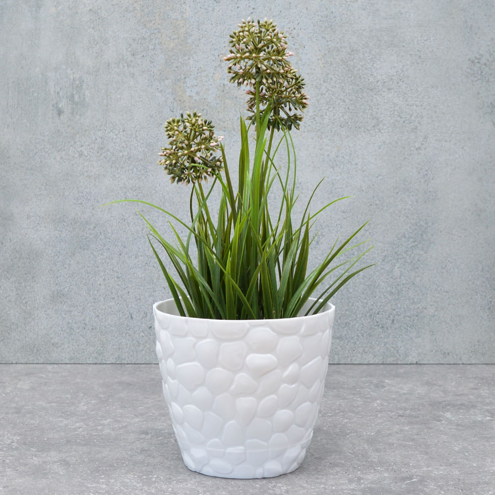 Кашпо Камешки 1,6л №1 белое