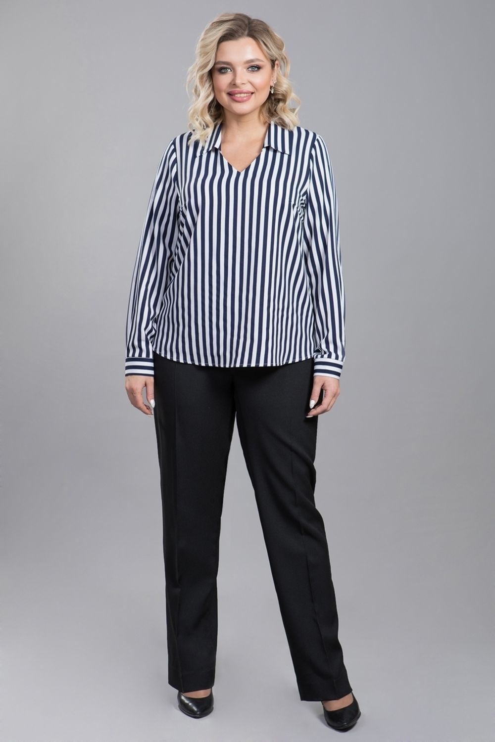 Блузка 1172 синие полоски Novita (Акция)