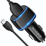 Автомобильное зарядное устройство Borofone BZ14 12W 2.4A 2xUSB + кабель microUSB Black