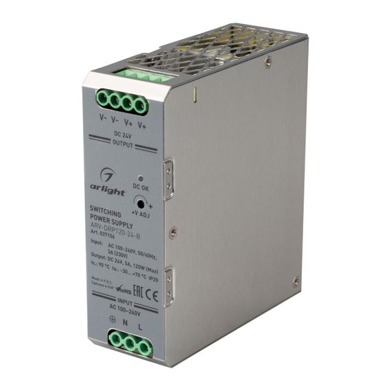 Блок питания Arlight ARV-DRP120-24-B 24V 120W IP20 5A 037156