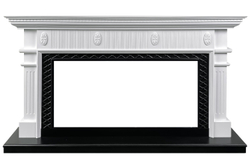 Каминокомплект Carlyle - Белый с черным с очагом Vision 42 LOG LED