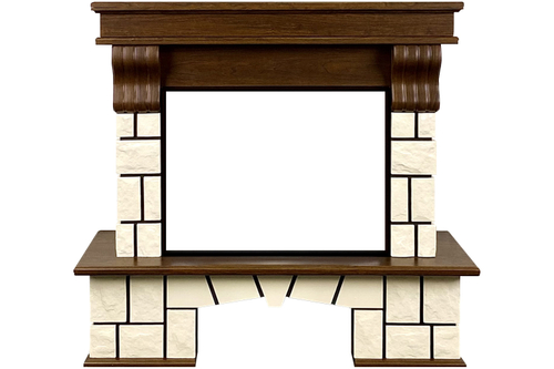 Портал Royal Flame Porto (Разборный) - Орех каньон/Белый камень