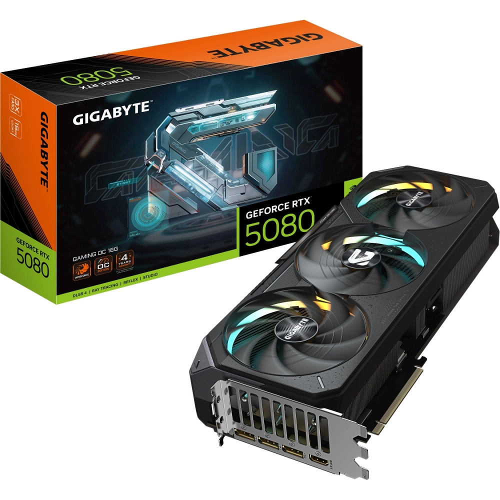 Видеокарта Gigabyte RTX5080 GAMING OC 16GB GDDR7 256bit 3xDP HDMI 3FAN RTL